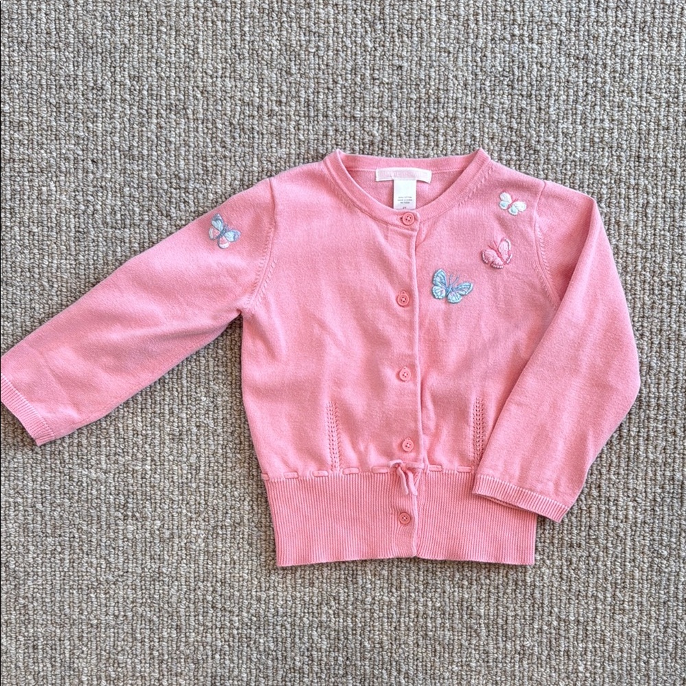 Pink Butterfly Kids Cardigan
